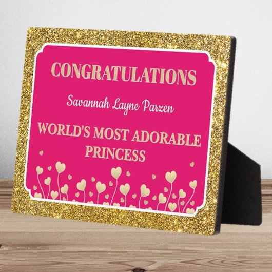 Princess! Fun Personalized girl tabletop plaque Fotoplaat