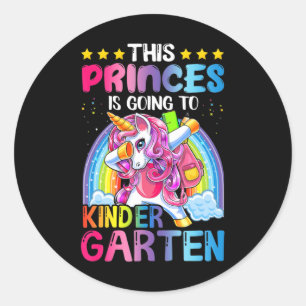 Princess gaat terug naar de school voor kinderen ronde sticker