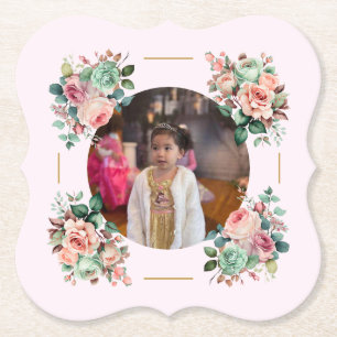 Princess Garden Tea Party Verjaardag Kartonnen Onderzetters