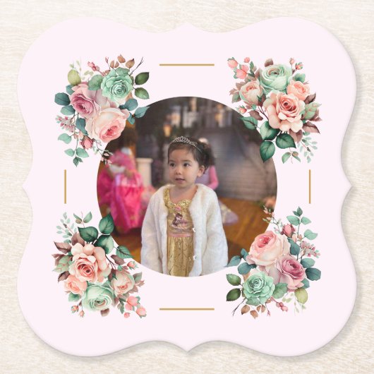 Princess Garden Tea Party Verjaardag Kartonnen Onderzetters (Voorkant)