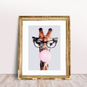 Princess Giraffe Bgloing Bubble gom Foto Afdruk
