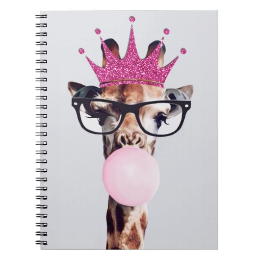Princess Giraffe Bgloing Bubble gom Notitieboek (Voorkant)