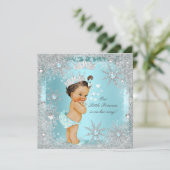 Princess Girl Baby shower Blauwgroen Blue Heart Br Kaart (Staand voorkant)