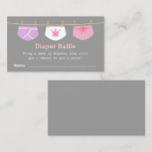 Princess Girl Baby shower, Luier Raffle Tickets Informatiekaartje (Voorkant / Achterkant)