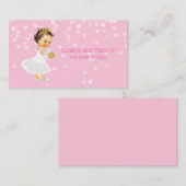 Princess Girl Baby shower Registry Insert Hearts Informatiekaartje (Voorkant / Achterkant)