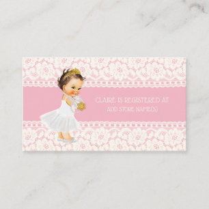 Princess Girl Baby shower Registry Insert Roze Informatiekaartje