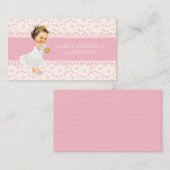 Princess Girl Baby shower Registry Insert Roze Informatiekaartje (Voorkant / Achterkant)