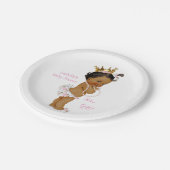 Princess Girl Baby shower Roze Gouden Kroon Etnisc Papieren Bordje (Gekanteld)