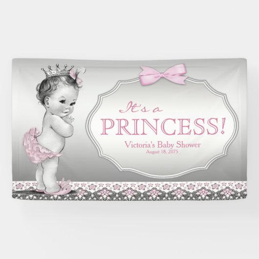  Princess Girl Baby shower Spandoek (Horizontaal)