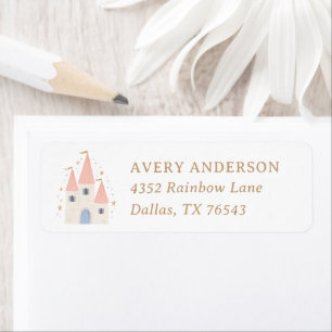 Princess Girl Birthday Party Return Address Etiket