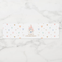 Princess Girl Birthday Party Waterfles Etiket