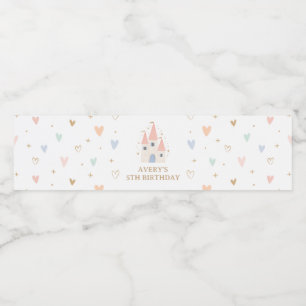 Princess Girl Birthday Party Waterfles Etiket
