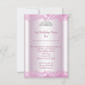 Princess Girl First Birthday 1st Party Kaart (Achterkant)