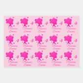 Princess Girl's Name Age Pink White Paars Inpakpapier Vel (Voorkant 2)