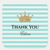Princess Glam Bridal Baby Brunch Shower Tea Party Vierkante Sticker (Voorkant)