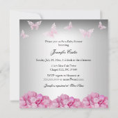 Princess Glitter Shoe Pink Baby shower Invite Kaart (Achterkant)