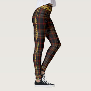 Princess Gold chain Black Pset Tartan Leggings