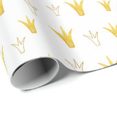 Princess Gold Crown Cadeaupapier (Rol Hoek)