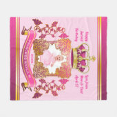Princess Gold Crown pasteert uw foto Fancy Lijst Fleece Deken (Voorkant (Horizontaal))