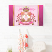 Princess Gold Crown pasteert uw foto Fancy Lijst Spandoek (Insitu)