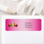 Princess Gold Crown Roze Party Adresetiketten Etiket (Insitu)