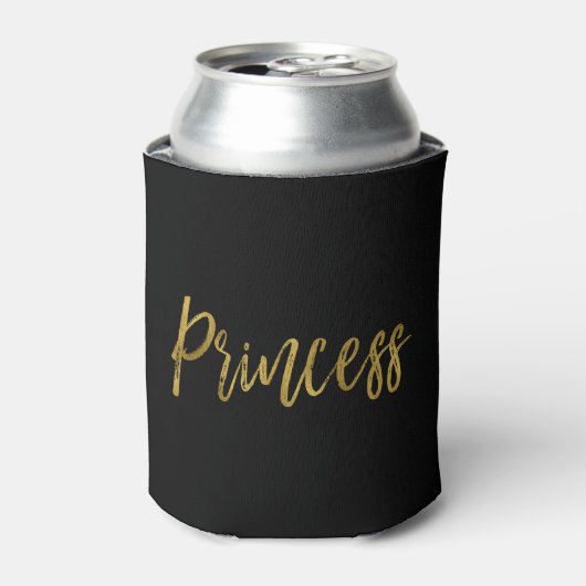 Princess Gold Foil Verjaardag Koelbox Blikjeskoeler (Blikje Voorkant)