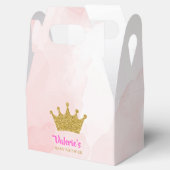Princess Gold Glitter Crown Baby shower Bedankdoosjes (Geopend)