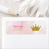 Princess Gold Glitter Crown Baby shower Etiket (Insitu)