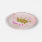 Princess Gold Glitter Crown Baby shower Papieren Bordje (Gekanteld)