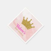 Princess Gold Glitter Crown Baby shower Servet (Hoek)