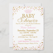 Princess Gold Glitter Sprinkle Baby shower Kaart (Voorkant)