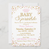 Princess Gold Glitter Sprinkle Baby shower Kaart (Voorkant)