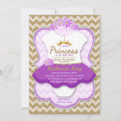 Princess Gold Glitter Tutu Baby shower Uitnodiging (Voorkant)