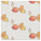 Princess Goldfish Girly Whimsy Waterverf Pattern Stof (Close Up)