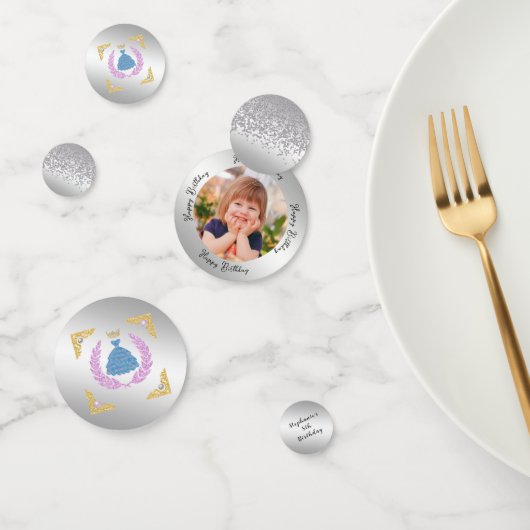 Princess Gown Gold Glitter & Custom Photo Confetti (Groep)