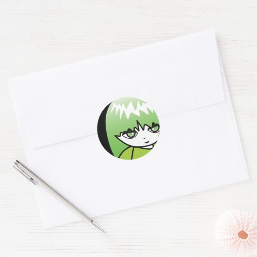 Princess Green Classic Round Sticker (Envelop)