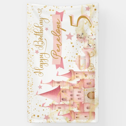 Princess Happy Birthday Banner (Verticaal)
