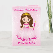 Princess Happy Birthday-kaart | Een leeftijd toevo Kaart (Voorkant)