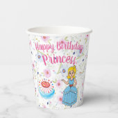 Princess Happy Birthday Paper Cup Papieren Bekers (Achterkant)
