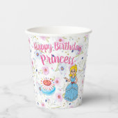 Princess Happy Birthday Paper Cup Papieren Bekers (Voorkant)