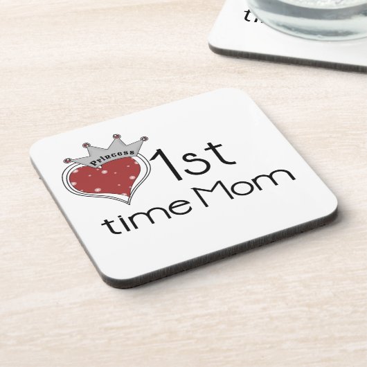 Princess Heart 1e keer mam Gifts Drankjes Onderzetter (Linkerzijde)