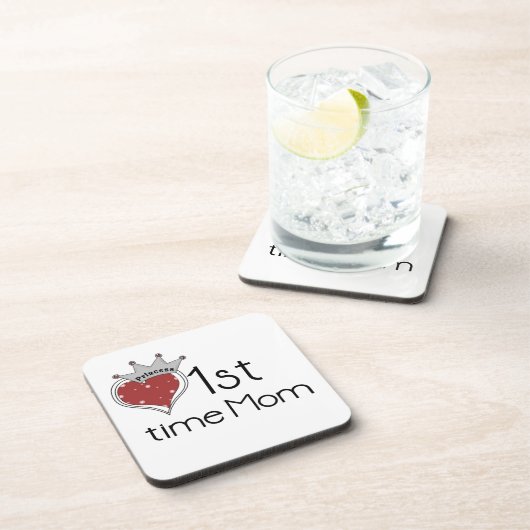 Princess Heart 1e keer mam Gifts Drankjes Onderzetter (Rechterzijde)