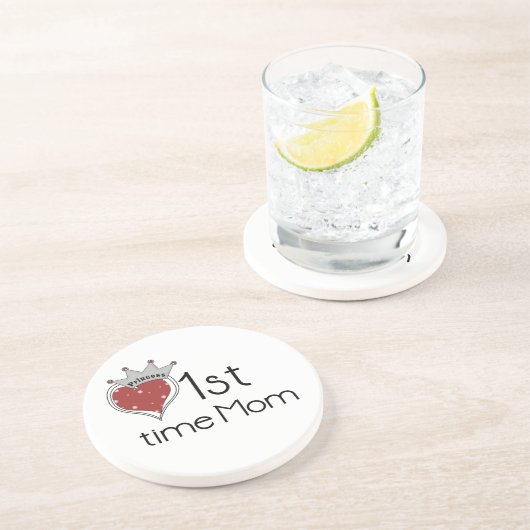 Princess Heart 1e keer mam Gifts Zandsteen Onderzetter (Zijkant)