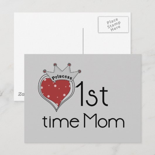 Princess Heart, eerste keer, mama-overhemden en ca Briefkaart (Voorkant / Achterkant)