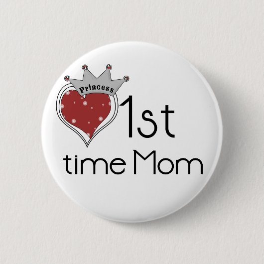 Princess Heart, eerste keer, mama-overhemden en ca Ronde Button 5,7 Cm (Voorkant)