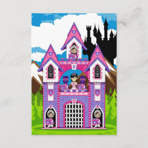Princess & Heart Knight Castle Scene RSVP-kaart RSVP Kaartje