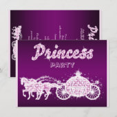 Princess Horses & Carriage Birthday Party Kaart (Voorkant / Achterkant)