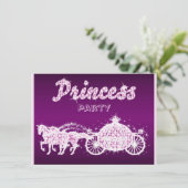 Princess Horses & Carriage Birthday Party Kaart (Staand voorkant)