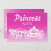 Princess Horses & Carriage Birthday Party Kaart (Voorkant / Achterkant)