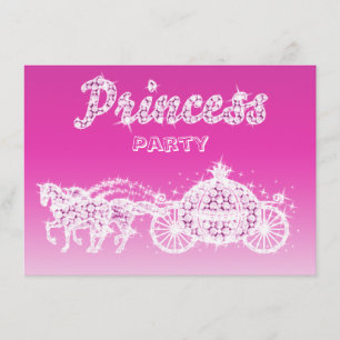 Princess Horses & Carriage Birthday Party Kaart